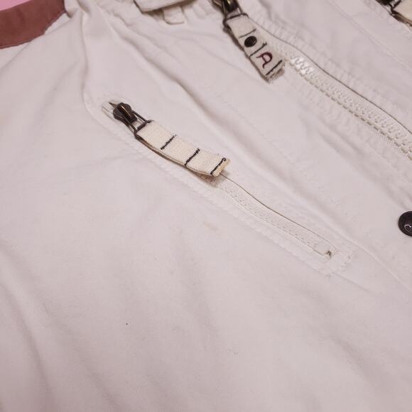 Vtg Diesel 90s white/ brown lightwght Mens racer jacket - Picture 4 of 8